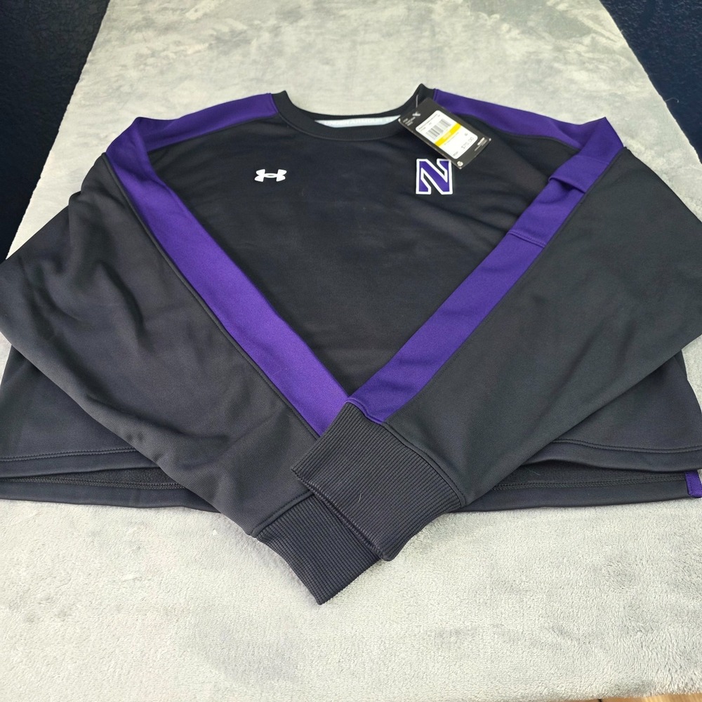 NWT- UA Storm Fleece Crewneck Womens Med Purple Northwestern -Crop